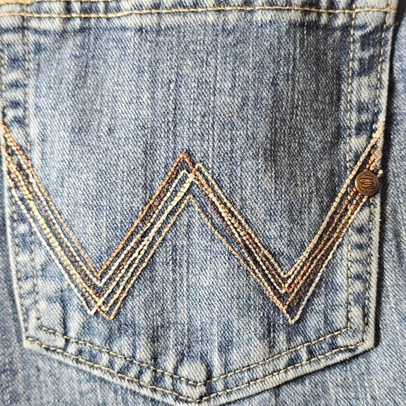 Vintage Y2K Wrangler 9/10 32 Medium Wash Western Jeans Denim Rodeo 90s Cowgirl - Picture 12 of 16